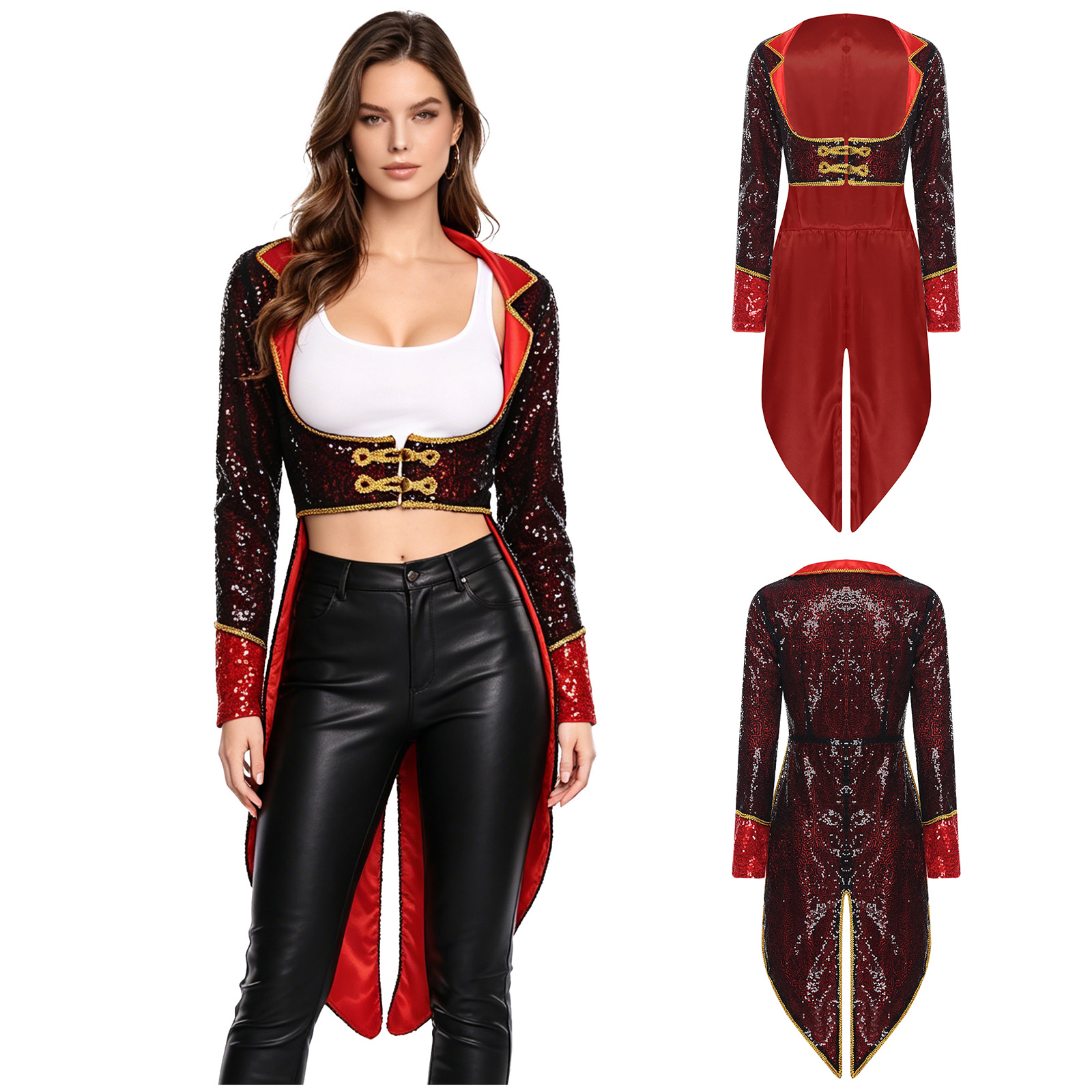 Jackets - Womens Circus Ringmaster Tailcoat Halloween Cosplay