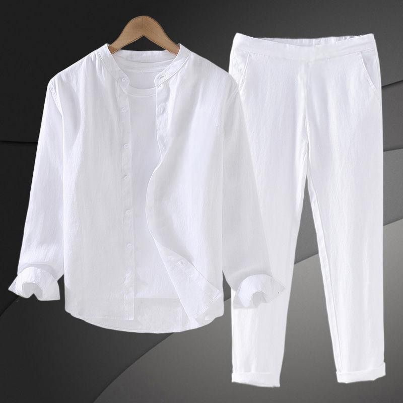 Lightweight Breathable Cotton  - đánh giá và giá Mens Linen Shirt Long Sleeve