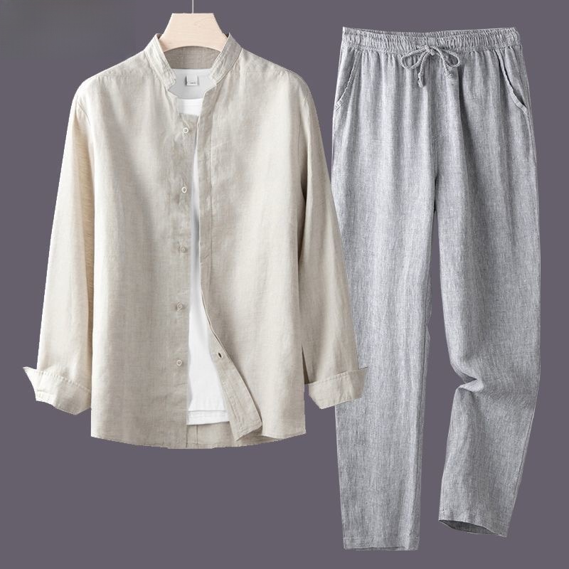 Lightweight Breathable Cotton  - đánh giá và giá Mens Linen Shirt Long Sleeve