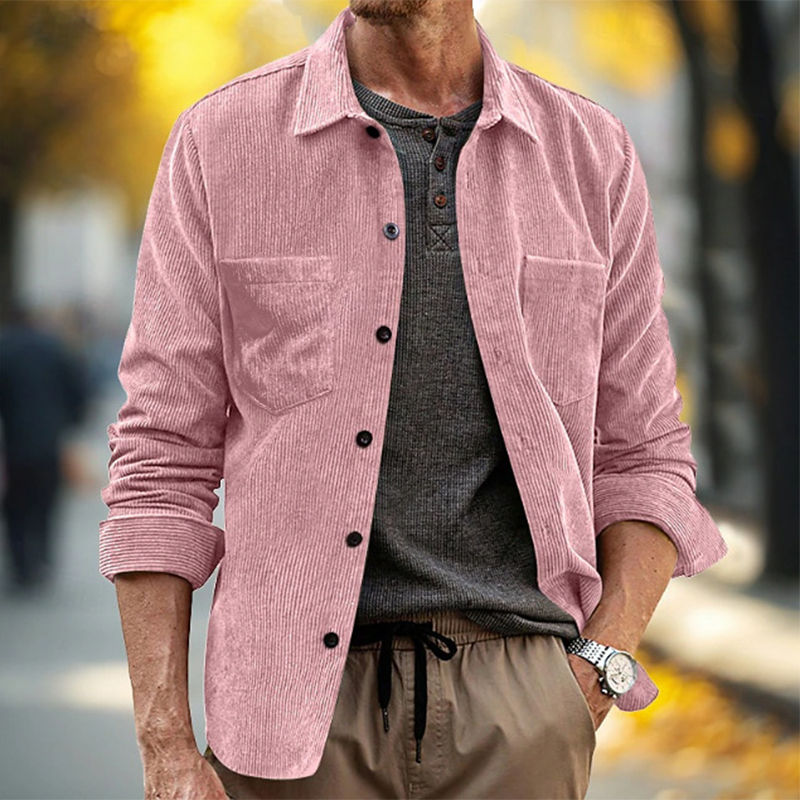 Spring Fall Daily Leisure Mens - đánh giá và giá Corduroy Button Up Shirt Men