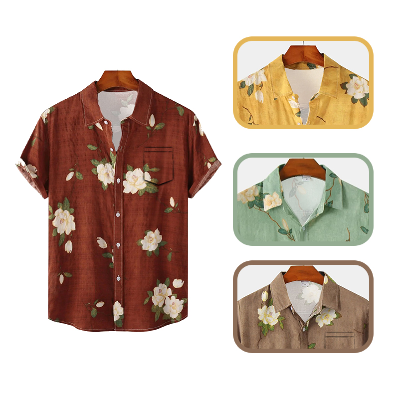 Men Hawaiian Style Short Sleev - đánh giá và giá Vintage Hawaiian Floral Shirt