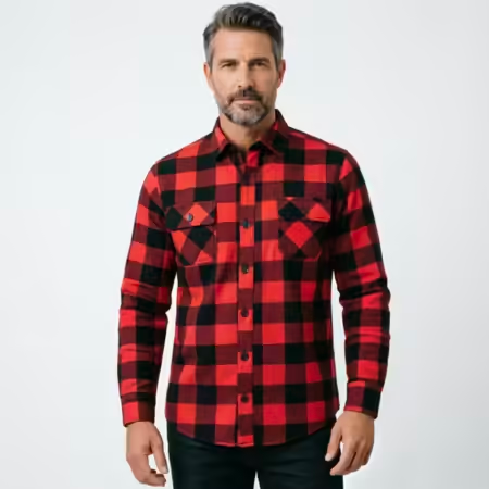 2026 Autumn and Winter Long Sl - đánh giá và giá Flannel Plaid Shirt Heavy Weight