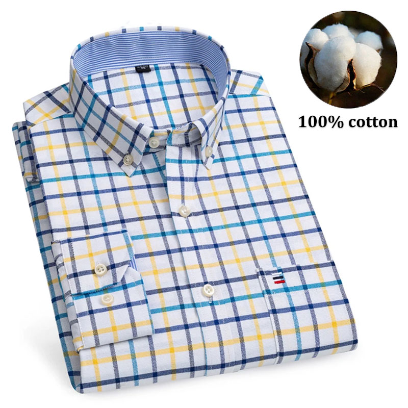 Men's 100% Cotton Shirts Long  - đánh giá và giá Oxford Cotton Casual Shirt Business