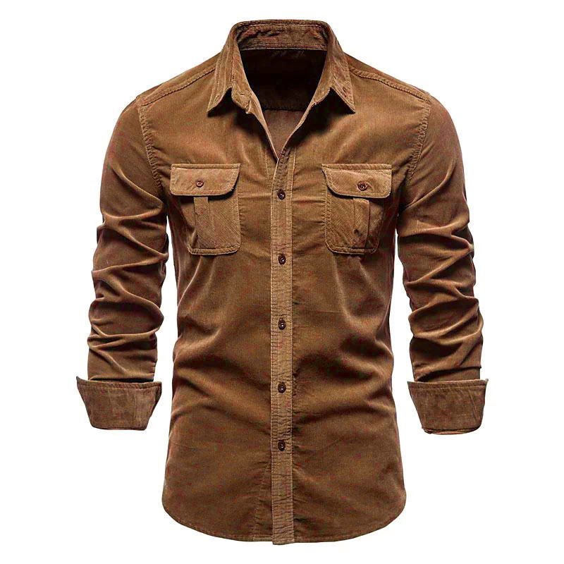 Men's New Corduroy Shirt Cotto - đánh giá và giá Corduroy Button Up Shirt Men