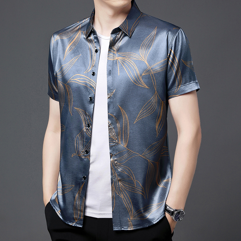 Mùa Hè Năm 2022 Nam Lụa Quần Á - đánh giá và giá Mens Satin Silk Dress Shirt