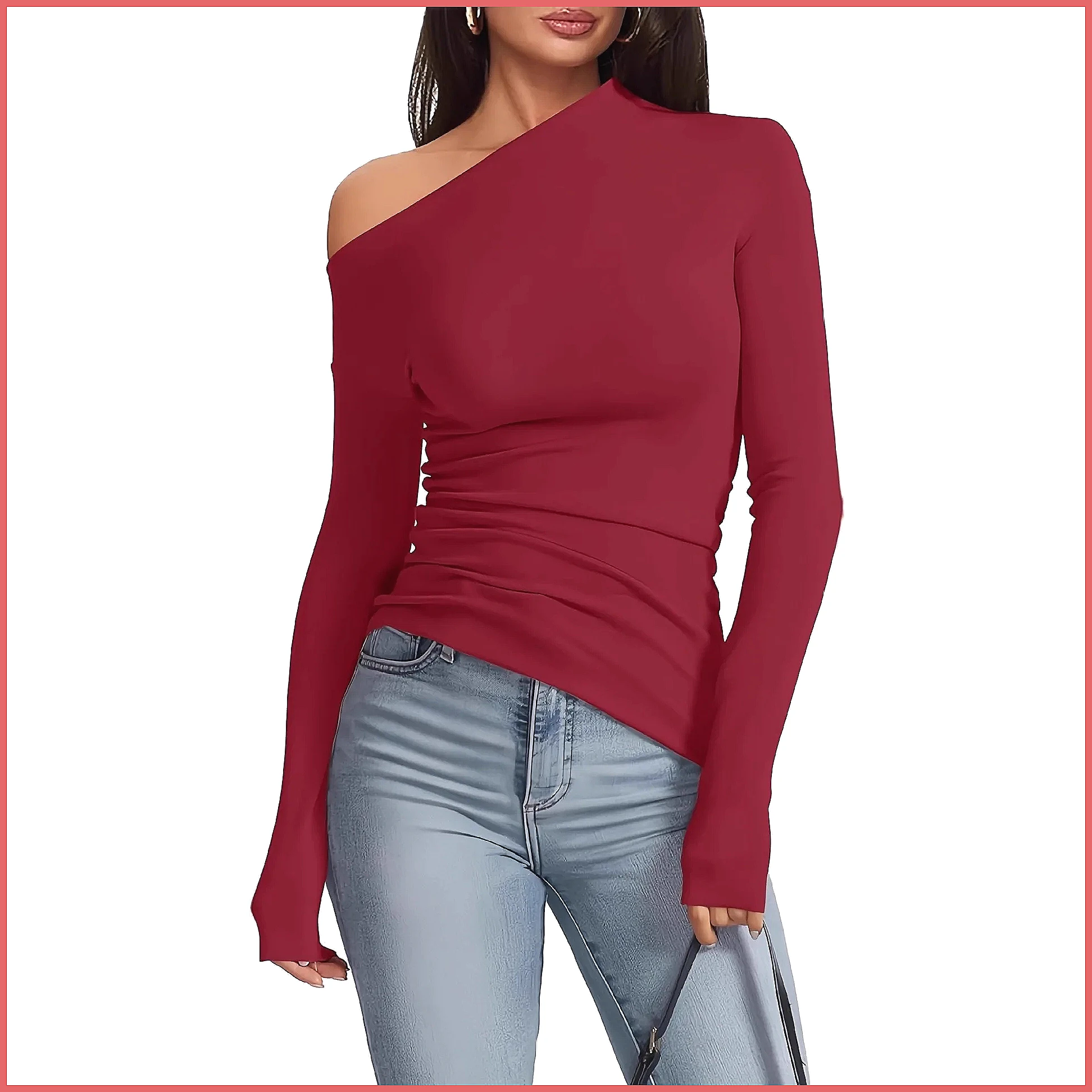 Off-Shoulder Long Sleeve T-Shi - đánh giá và giá Shirts